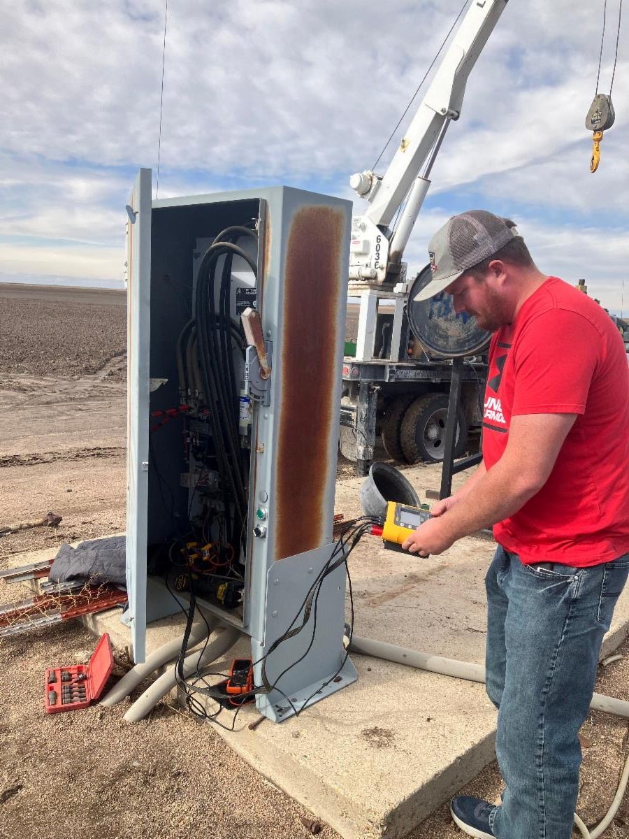 Braden Cadenhead performing a VFD checkout.