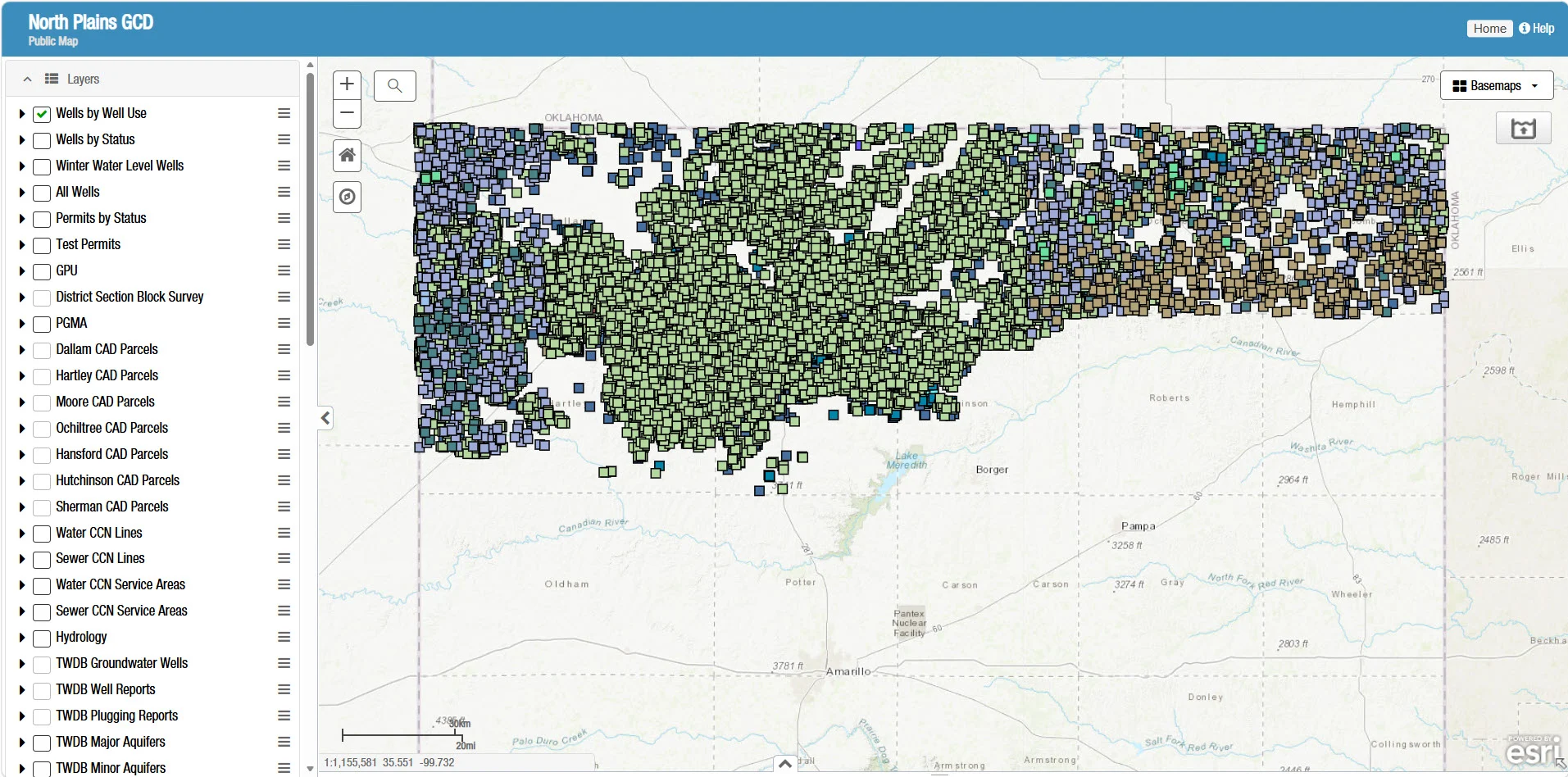 Groundwater Interactive Map screen capture opens in new window